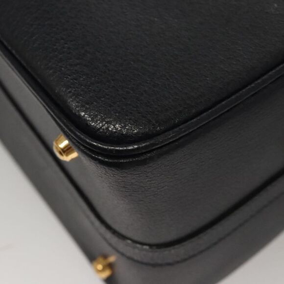 Gucci Vintage Bamboo Vanity Case Leather Navy Leather Handbag (Pre-Owned) - Picture 12 of 16